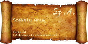 Székely Áhim névjegykártya